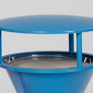 VAR Kunststoff-Dach für Standascher – witterungsbeständig & stoßfest, aus ASA-Kunststoff – passgenau für Diabolo-Serie, Farben: verkehrsrot, lichtblau, silber – ohne Schloss, mit Aufkleber/Piktogramm – für Innen- & Außenbereiche