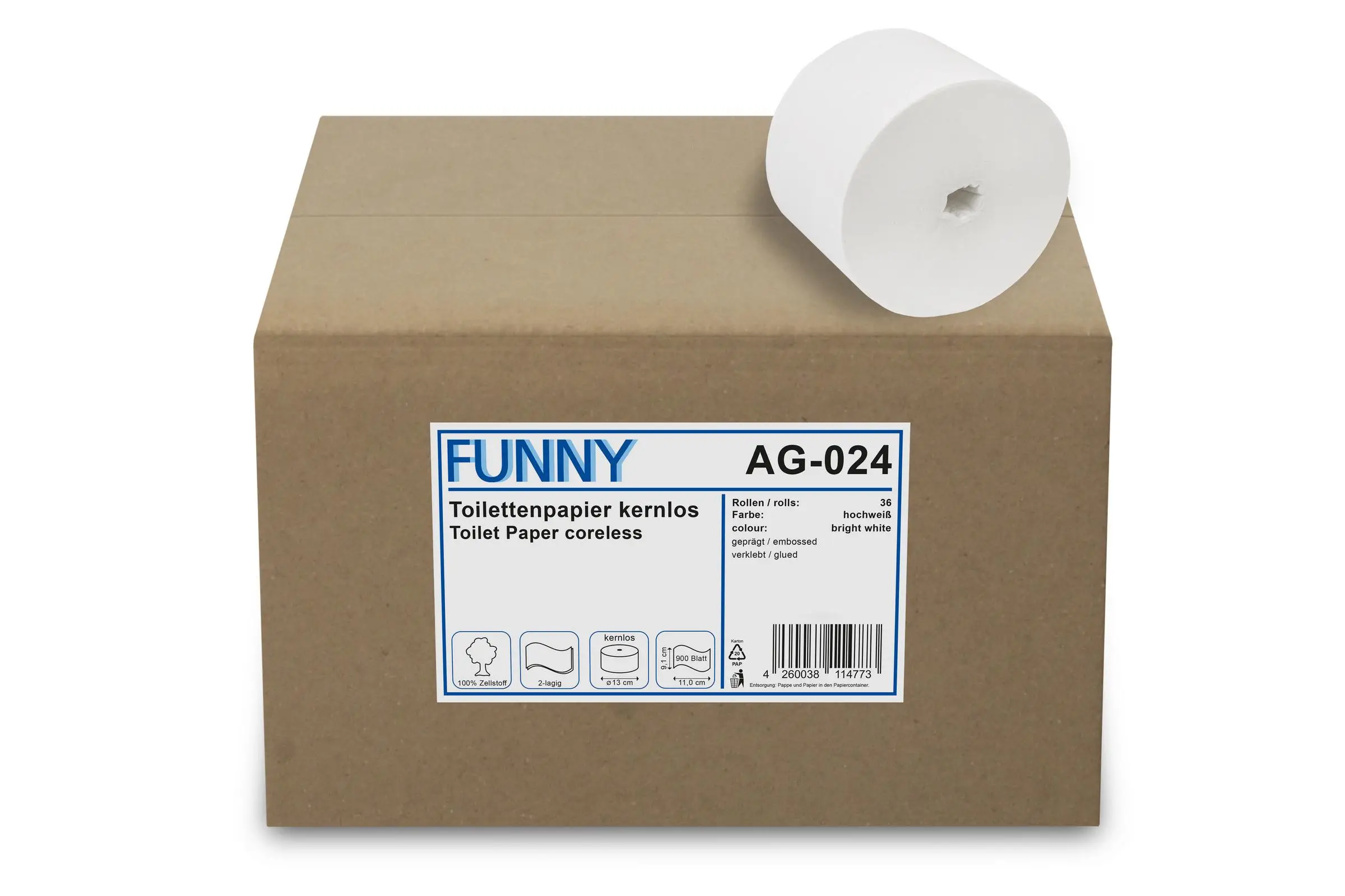 B2B Toilettenpapier kernlos Zellstoffweiß 2-lagig, 900 Blatt pro Rolle 36Rollen | für Universal einsetzbar in mittelstark frequentierten Sanitärbereichen wie zum Beispiel Büro B2B Toilettenpapier kernlos Zellstoffweiß 2-lagig, 900 Blatt pro Rolle 36Rollen | für Universal einsetzbar in mittelstark frequentierten Sanitärbereichen wie zum Beispiel Büro