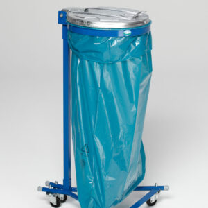 VAR Super D mit KS-Deckel schwarz – robuster Doppel-Abfallsammler mit pulverbeschichtetem Kunststoffdeckel für 120 ltr. Abfallsäcke