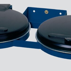 VAR Doppel-Abfallsammler Konsol mit KS-Deckel schwarz – Müllsackständer für 120 Liter Abfallsäcke, pulverbeschichtet, hygienisch und robust