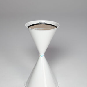 VAR Standascher – pulverbeschichteter Sicherheits-Ascher mit Inneneinsatz – in anthrazit | enzianblau | antik-silber | gelb | grün | silber | graphit | weiß | rot | Edelstahl – für Innenbereiche, Ø 400 mm, Höhe 730 mm