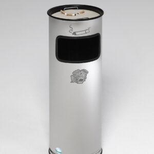 VAR Abfallsammler & Ascher H 66 mit Edelstahl-Aschereinsatz – Meerwasserbeständig eloxiert, 16,7 Liter, Aluminium AlMg1, Kombi-Ascher für Innenbereiche