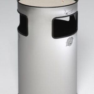 VAR Abfallsammler & Ascher H 75 – Aluminium ALMg1, Meerwasserbeständig eloxiert, 69,2 Liter, mit Edelstahl- oder Stahl-Aschereinsatz, Kombi-Ascher für Innenbereiche