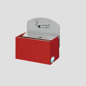 VAR Wandascher WH 9 mit Schild – Wandaschenbecher, verzinktes Stahlblech, pulverbeschichtet, Einwurfblende Edelstahl, 0,4 Liter, ohne Schloss, mit Inneneinsatz