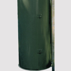 VAR Standrohrbefestigung für 120 L Kompakt-Abfallbehälter – robuste, feuerverzinkte Stahlbefestigung für Außenbereich