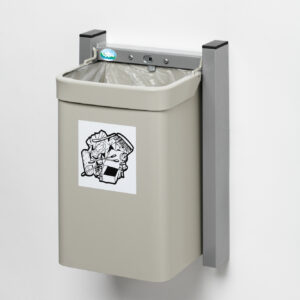 VAR Abfallsammler Modell "City" Wandgerät G3 – Diebstahlsicher, 15 Liter, Pictogrammaufkleber, mit Vierkantschloss, Pulverbeschichtung, elektrolytische Verzinkung