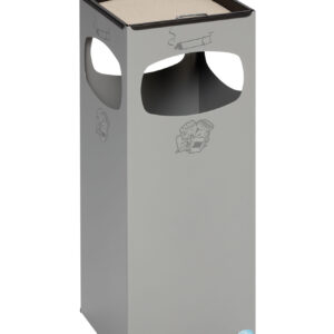 VAR Abfallascher mit 4-fach Einwurf – pulverbeschichteter Stahlbehälter 28 l mit Inneneinsatz für Eingangsbereiche & öffentliche Einrichtungen