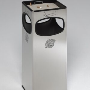 VAR Abfallsammler & Ascher H66/H70/H75 mit 4-fach Einwurf – Meerwasserbeständig eloxiert, 16,7/37,3/69,2 Liter, Edelstahl- oder Stahl-Aschereinsatz, Kombi-Ascher für Innenbereiche