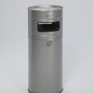 VAR Abfallsammler/Ascher H100 weiß, rot, anthrazit, enzianblau, silber, antiksilber – 104 l Rundbehälter aus verzinktem Stahl mit Pulverbeschichtung, Kantenschutz & Inneneinsatz für Innenbereiche