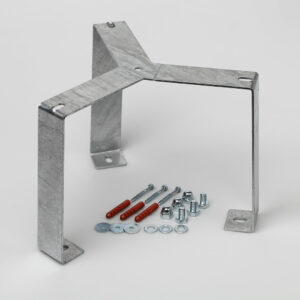 VAR Bodenhalter verzinkt für Kompakt-Abfallsammler 70 L, robuste Bodenbefestigung, feuerverzinkt Stahl, langlebig für Außenbereich