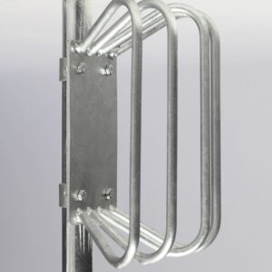 VAR Fahrradparker (1 Satz), feuerverzinkt, kompakter Fahrradständer aus Stahl, Maße 32 x 24 x 16 cm, für den Außenbereich, ohne Schloss und Inneneinsatz