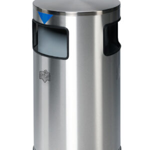 VAR Wertstoffsammelstation WSS 60 – 3×20 L Recycling-Station aus Edelstahl oder pulverbeschichtetem Antik-Silber | robust & pflegeleicht | ohne Schloss & Piktogramm