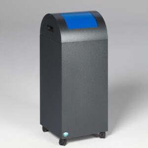 VAR Wertstoffsammelgerät WSG 55 R – TÜV-zertifiziert & selbstlöschend | 60 Liter | Korpus antik-silber, Einwurfklappe in Gelb, Blau oder Silber