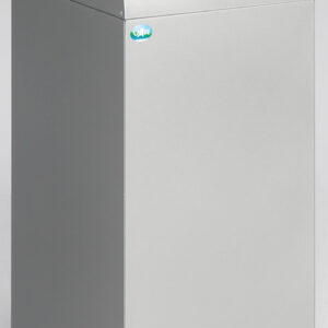 VAR Wertstoffsammelgerät WSG 55 R – TÜV-zertifiziert & selbstlöschend | 60 Liter | Korpus antik-silber, Einwurfklappe in Gelb, Blau oder Silber