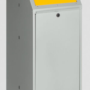 VAR Wertstoffsammler WSG 69 KTS – 70 L mit Einwurfklappe (gelb, blau, anthrazit) aus verzinktem Stahlblech & Schloss – für Papier, Wertstoffe & Restmüll