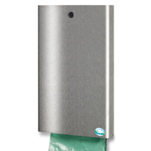 VAR Hundekotbeutelspender DS 2 – Stahl & Edelstahl, Wand- und Rohrbefestigung, Pulverbeschichtet, wetterfester Hundekotspender mit Schloss | Farbe moosgrün / eisenglimmer | Robust & langlebig