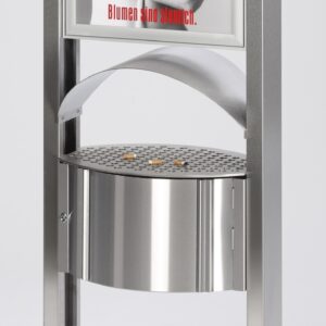 VAR Ascher AG 120 Edelstahl mit Werbeflächen – Außen-Aschenbecher 15 Liter, Doppelbartschloss, mit Inneneinsatz, Wand- oder Standgerät