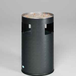 VAR Abfallsammler & Ascher H 75 – Aluminium ALMg1, Meerwasserbeständig eloxiert, 69,2 Liter, mit Edelstahl- oder Stahl-Aschereinsatz, Kombi-Ascher für Innenbereiche