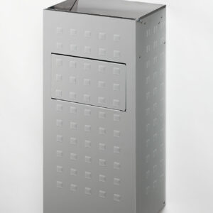 VAR Wandascher WH 62 Aluminium eloxiert, 2 Liter Ascherschale / 16 Liter Abfallbehälter, mit Inneneinsatz, mit Aufkleber, ohne Schloss, silber beschichtet, Varianten antiksilber oder pulverbeschichtet