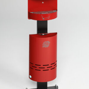 VAR Ascher/Abfall-Kombination H 98, 13 Liter – Wandascher mit Inneneinsatz, Vierkantschloss, Pulverbeschichtung & verzinktem Stahl, diverse Farben