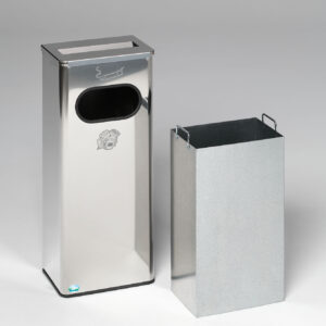 VAR Inneneinsatz verzinkt – 76 l Innenbehälter aus sendzimirverzinktem Stahlblech mit Bügelgriffen für VAR Ascher/Abfallsammler H100 & Kombiascher-Systeme