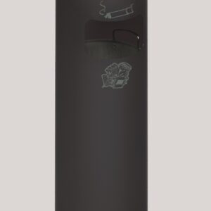 VAR Abfallascher H 66K rund, 16,7 L, weiß – Kombi-Abfallsammler mit Ascheraufsatz aus verzinktem Stahl, pulverbeschichtet, ohne Schloss, mit Inneneinsatz – Made in Germany