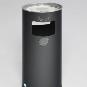 VAR Abfallsammler & Standascher H 70K (weiß) – 37,4 L Kombi-Abfallascher aus Stahl, feuerverzinkt & pulverbeschichtet – mit Inneneinsatz, ohne Schloss, für Innen & Außen, Made in Germany