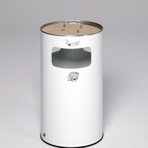 VAR Abfall-Ascher-Kombination H 75K | 69,2 L | verzinkter Stahl pulverbeschichtet in Weiß, Rot, Anthrazit, Enzianblau, Silber & Antiksilber | für Innen- & Außenbereiche