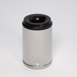 VAR Papierkorb mit Löschkopf | 15 L | 30 L | 50 L | 80 L | 110 L | Edelstahl | selbstlöschend | mit Inneneinsatz | Deckel schwarz | für Büro, Werkstatt & öffentliche Bereiche