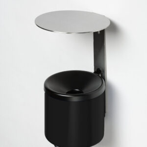 VAR Wandascher WH 16 mit Edelstahl-Schutzdach – Selbstlöschender Wandaschenbecher, pulverbeschichtet, 2,4 Liter, robuster Abfallsammler für Wandmontage