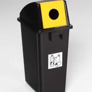 VAR KS-Wertstoffsammler 58 L – robuster Kunststoff-Abfallsammler aus langlebigem Polypropylen, mit Inneneinsatz, Einwurfklappe in verschiedenen Farben, ideal für Mülltrennung und Recycling