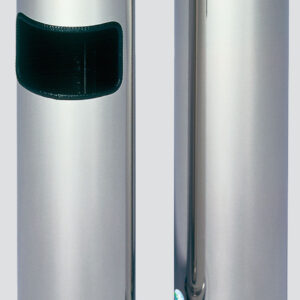 VAR Ascher D 20 – robuster Stand-Aschenbecher aus verzinktem Stahl oder Edelstahl mit pulverbeschichtetem Oberflächenschutz und Aluminium-Aschereinsatz – Varianten in Rot, Anthrazit, Enzianblau, Silber & Antiksilber