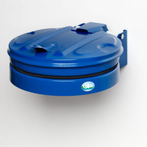 VAR Wandgerät Müllsackständer mit Metall-Deckel – Wertstoffsammler 70-120 L, pulverbeschichteter Stahl, Müllsackhalter mit Fußpedal für effiziente Abfalltrennung & Entsorgung