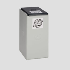 VAR Kunststoffcontainer 40 L, 1-fach ohne Deckel – robuster Polysterol Abfallbehälter, lichtgrau, Inneneinsatz, vielseitig für Müll- und Wertstofftrennung