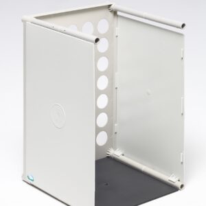 VAR Kunststoffcontainer 60 L | 1–4 Fächer & Ergänzungselement | robuster Abfall- und Wertstoffbehälter für Mülltrennung | schlagzähes Polysterol | lichtgrauer Korpus (RAL 7035) | ohne Deckel | mit Inneneinsatz