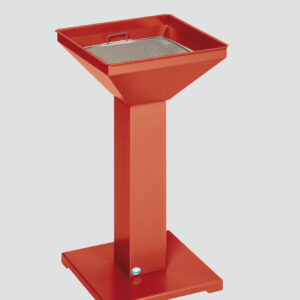 VAR Ascher H 73 – eleganter, standsicherer Stand-Aschenbecher aus verzinktem Stahl mit Pulverbeschichtung oder Edelstahl, bodenschonender Kantenschutz, Aluminium-Aschereinsatz – Farben: Rot, Anthrazit, Enzianblau, Silber, Antiksilber