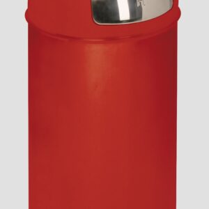 VAR Abfallsammler D35 | 50 L | Edelstahl mit Einwurfklappe | ohne Fußpedal | pulverbeschichtet, poliert oder matt | mit verzinktem Inneneinsatz & Kantenschutzband | für Innenbereiche