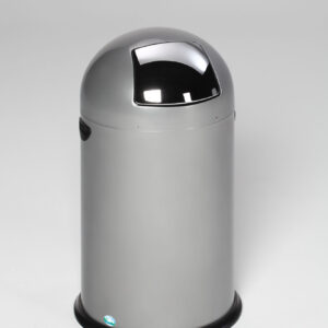 VAR Abfallsammler 33 L ohne Fußpedal | Einwurfklappe aus Edelstahl | weiß, silber, schwarz, rot, Edelstahl | mit Inneneinsatz | verzinktes Stahlblech | für Innenbereiche