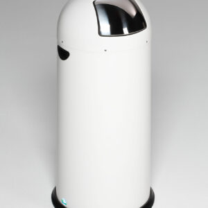 VAR Abfallsammler 52 L ohne Fußpedal | Einwurfklappe aus Edelstahl | weiß, silber, schwarz, rot, Edelstahl | mit Inneneinsatz | für Innenbereiche