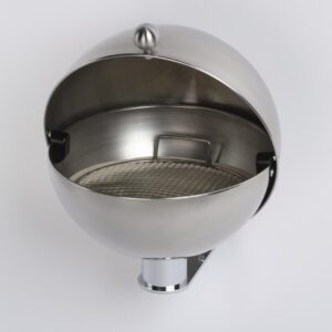 VAR Kugelascher WH240 – Edelstahl Ascher als Wand- oder Standgerät, selbstlöschender Sicherheits-Aschenbecher für den Außenbereich