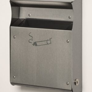 VAR Wandascher WH 28 – Edelstahl-Wandascher mit Zylinderschloss, 2 Liter, Pulverbeschichtet, Diebstahlsicherung, Wandmontage