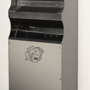 VAR Wandascher WH 63 – Edelstahl Kombi-Ascher & Abfallsammler 15 L, Wandmontage, mit Zylinderschloss & Inneneinsatz – Elfenbein, Anthrazit, Enzianblau, Silber, Moosgrün