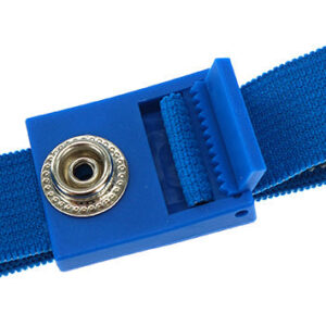 ESD Armband PRO, 10 mm Druckknopf, blau – komfortables, verstellbares Antistatik-Armband mit Silber-Carbon-Fasern, geprüft nach BGI 818