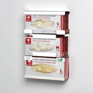 VAR Handschuhhalter | Edelstahl | einfach offen | wandmontierbar | für Einweghandschuhboxen | hygienisch & robust