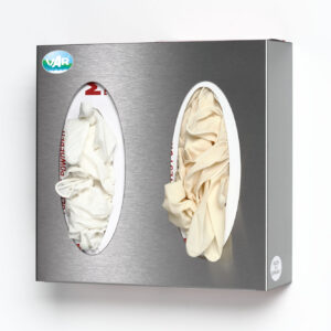 VAR Wandspender 1-fach | Edelstahl | für Einweghandschuhe | hygienisch | wandmontierbar | für Pflege, Labor & Medizinbereiche