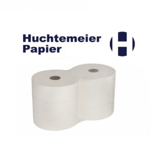 B2B Jumbo-Toilettenpapierrollen 2-lagig Hochweiss Großrolle je 350 Meter aus Zellulose