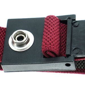 ESD Armband Stoff, 7 mm Druckknopf, rot – verstellbares, waschbares Antistatik-Armband mit Carbonfaser, geprüft nach BGI 818