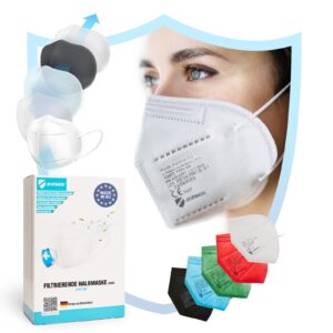 FFP2 Maske in den Farben Weiss, Grün, Rot & Blau Einweg-Schutzmaske made in EU