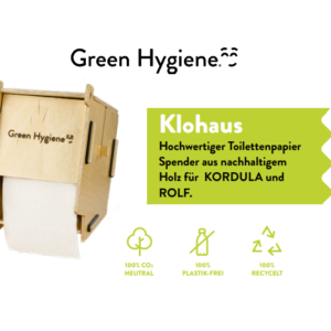 Green Hygiene® Toilettenpapier-Spender Birkenholz Klohaus für KORDULA & ROLF