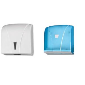Handtuchpapierspender aus Kunststoff weiß oder blau transparent Spender für Papierhandtücher